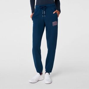 BRAND NEW Figs XS Team USA Off-Shift Relaxed Jogger Sweatpants (Team USA Blue)